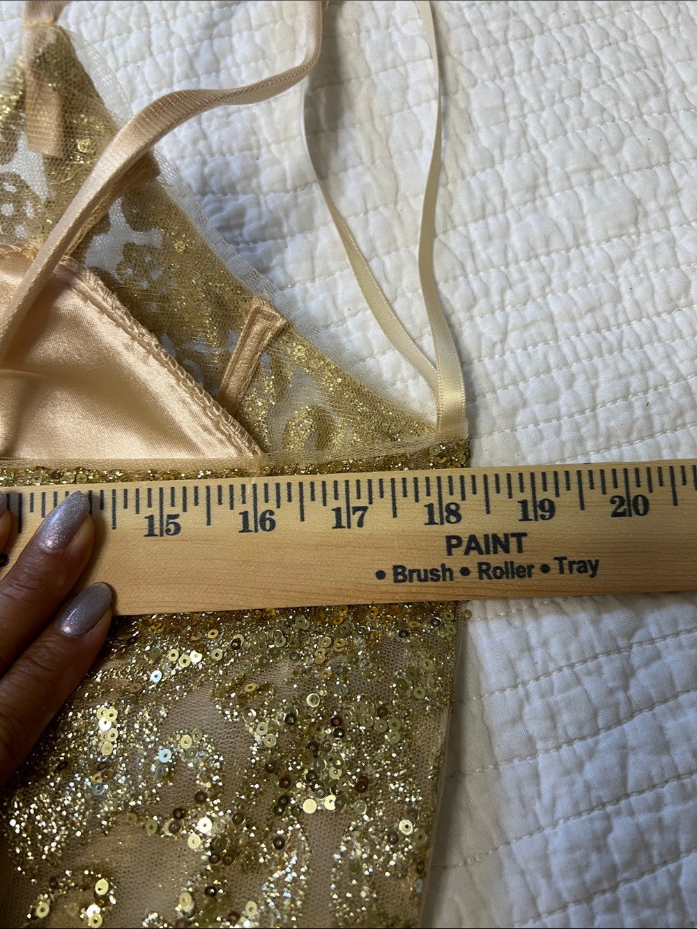 NWT Fiesta Fashion‎ Gold Sequin Short Homecoming Cocktail Dress Tulle XL - Picture 7 of 13
